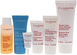 Духи, Парфюмерия, косметика Набор - Clarins Moisture Rich Head-To-Toe (b/lot/100ml + h/cream/30 ml + f/cream/30ml + balm/15ml + eye/gel/3ml + f/clean/30 ml + bag)