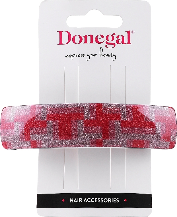Заколка для волос FA-5751, красно-серебристая - Donegal — фото N1