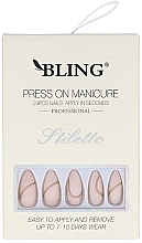 Накладні нігті "Stiletto", рожеві  - Bling Press On Manicure — фото N1