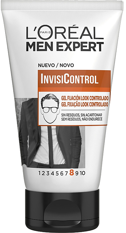 Стійкий фіксуючий гель для укладання волосся  - L'Oreal Paris Men Expert Invisicontrol Styling Gel Controlled Look Tube — фото N1