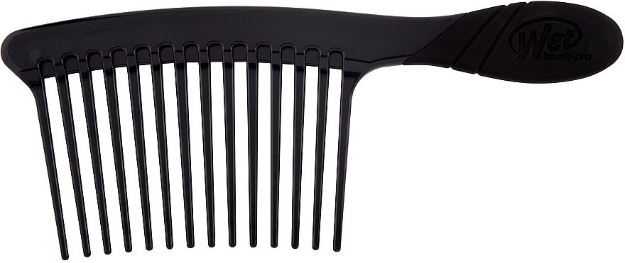 Расческа для вьющихся волос с широкими зубьями, черная - Wet Brush Pro Wide Tooth Curly Hair Detangling Comb Black — фото N1
