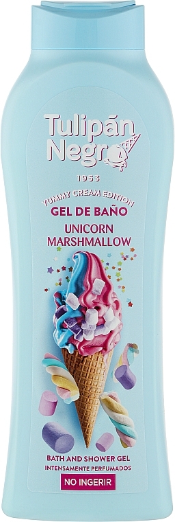 Гель для душу "Зефірний єдиноріг" - Tulipan Negro Intense Bath And Shower Gel Marshmallow Unicorn — фото N1