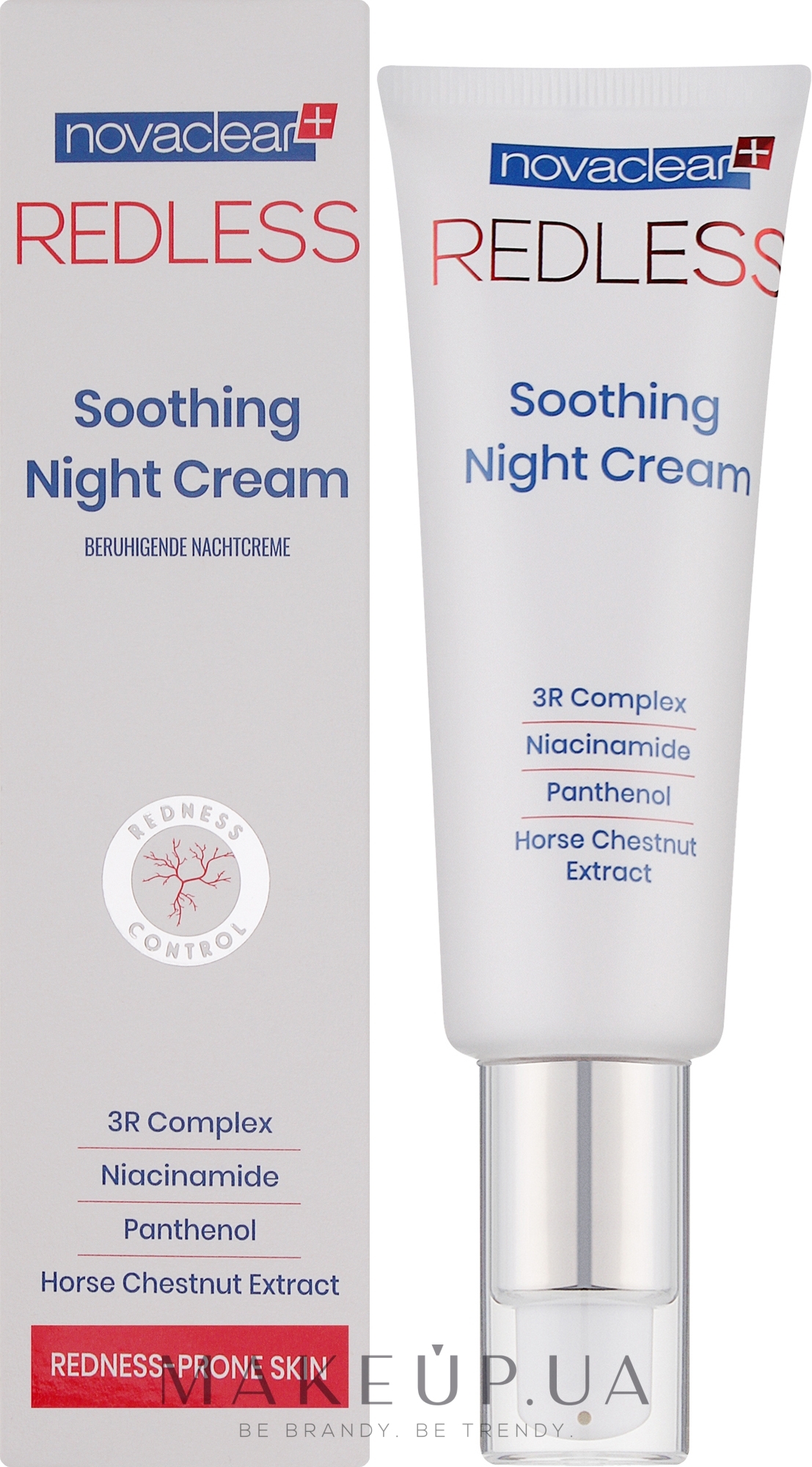Заспокійливий нічний крем для обличчя - Novaclear Redless Soothing Night Cream — фото 30ml