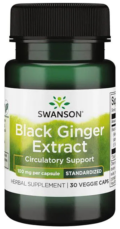 Трав'яна добавка "Екстракт чорного імбиру" - Swanson Black Ginger Extract Herbal Supplement — фото N1