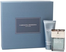 Духи, Парфюмерия, косметика Carolina Herrera Herrera Aqua men - Набор (edt 50 + sh/g 100)