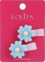 Духи, Парфюмерия, косметика Заколка для волос с цветком, голубая 2 - Lolita Accessories