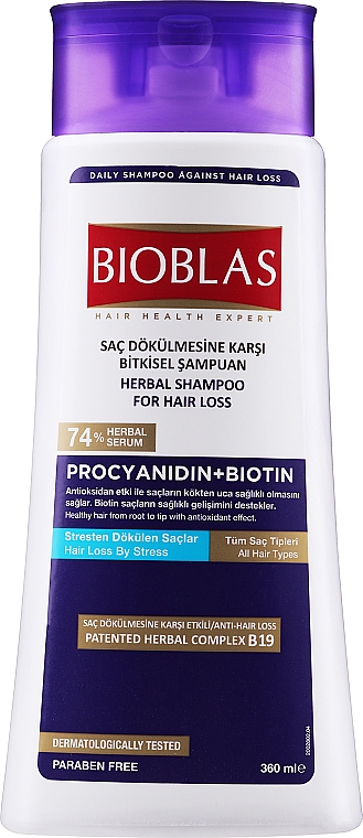 Шампунь проти періодичного та вираженого випадання волосся - Bioblas Procyanidin Anti Stress Shampoo — фото N1