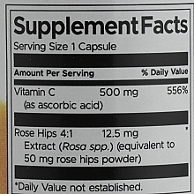 Пищевая добавка "Витамин С с плодами шиповника", 500мг - Swanson Vitamin C With Rose Hips Extract — фото N2