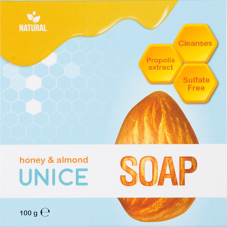 Натуральное мыло с медом и миндалем - Unice Honey & Almond Soap  — фото N1