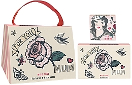 Парфумерія, косметика Набір - Bath House Barefoot & Beautiful Gift Set Handbag Wild Rose (lip/balm/15g + b/salt/100g)