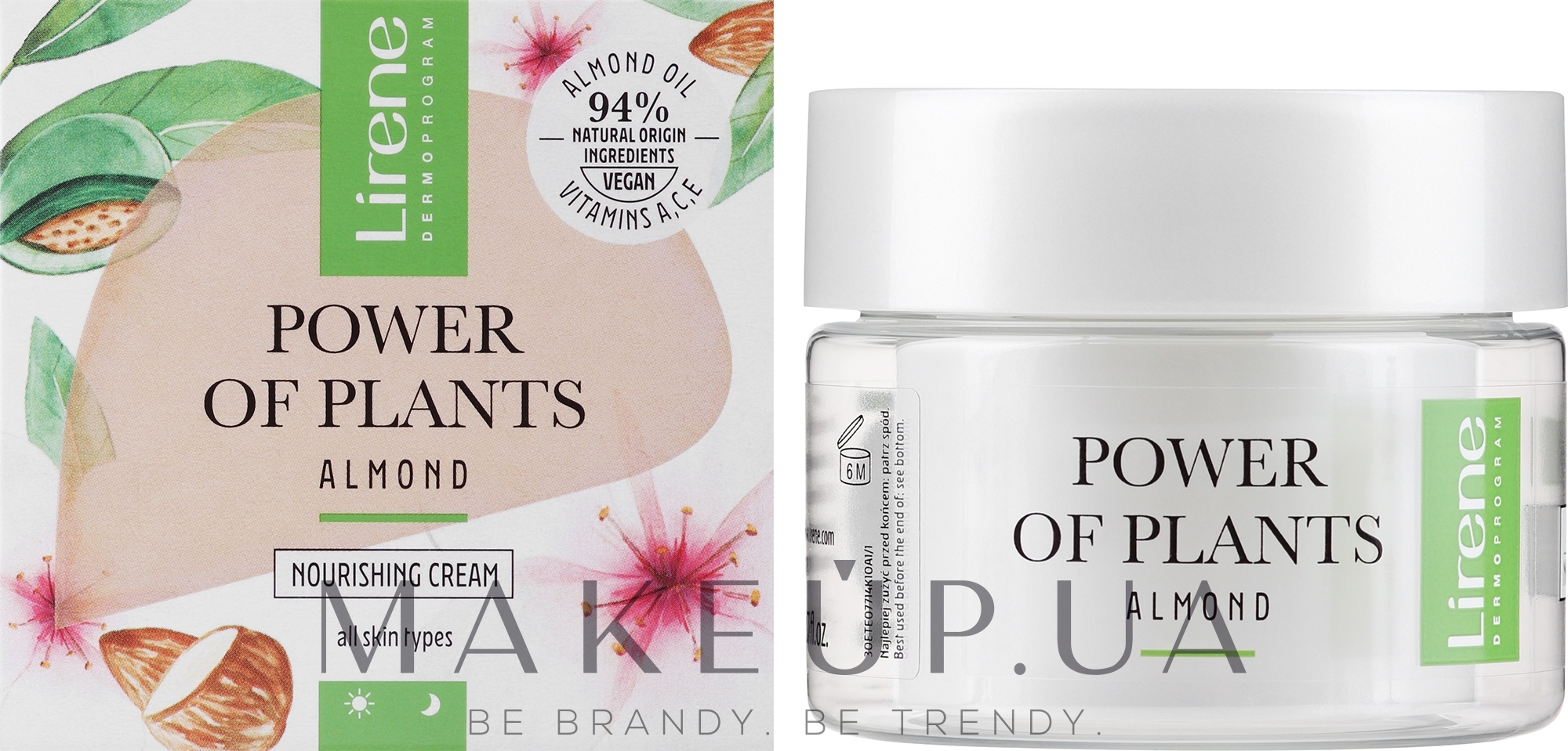 Живильний крем для обличчя - Lirene Power Of Plants Migdal Nourishing Cream — фото 50ml