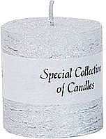 Свічка без запаху "Циліндр", 5х5 см, срібляста - ProCandle Special Collection Of Candles — фото N1