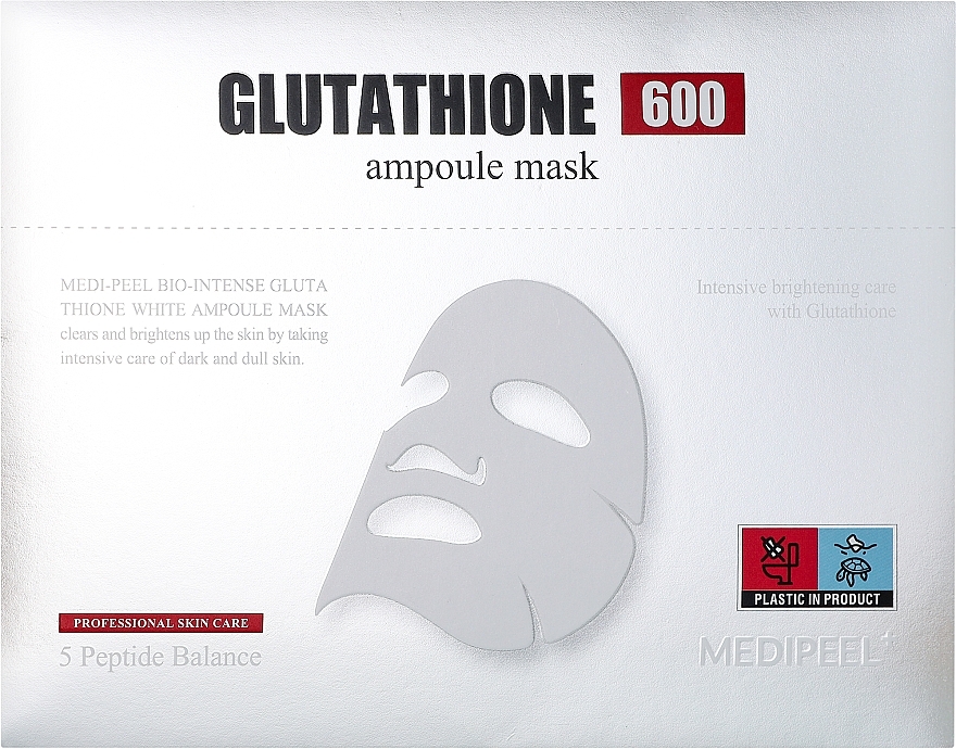 Антиоксидантна тканинна маска з глутатіоном і вітамінами - Medi-Peel Bio-Intense Glutathione White Ampoule Mask