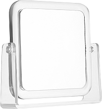 Парфумерія, косметика Двостороннє косметичне квадратне дзеркало зі збільшенням, прозоре - BoxUp FT-071