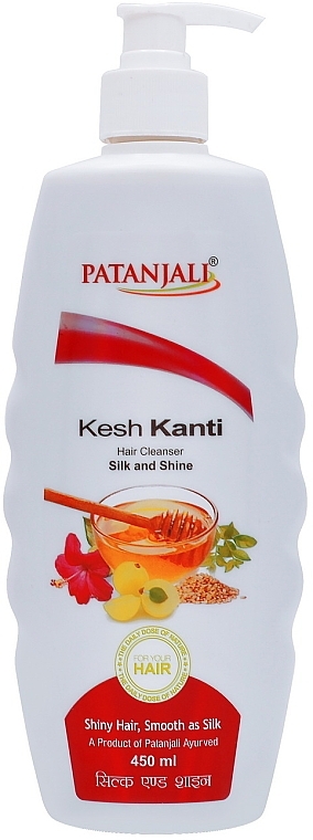 Шампунь для волос "Шелк и блеск" - Patanjali Kesh Kanti Silk And Shine Hair Cleanser  — фото N4