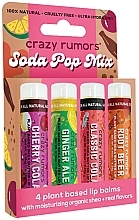 Духи, Парфюмерия, косметика Набор бальзамов для губ - Crazy Rumors Soda Pop Lip Balm Mixed Pack (lip/balm/4x4,25g) 
