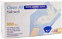 Духи, Парфюмерия, косметика Перчатки латексные, неопудренные, белые, размер М - Sibel Clean All White Latex Glove A.Q.L 1,5