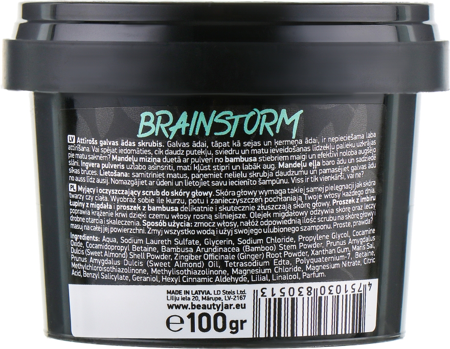 Скраб очищувальний для шкіри голови "Brain Storm" - Beauty Jar Cleansing & Purifying Scalp Scrub — фото N3