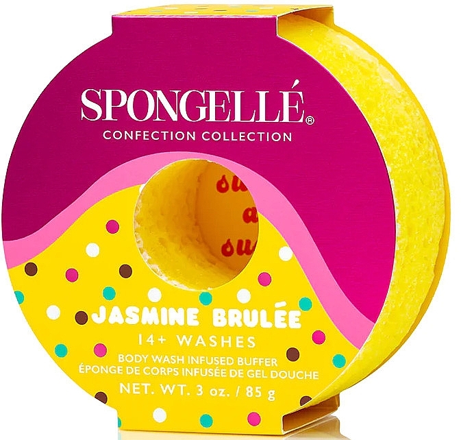Пенная многоразовая губка для душа - Spongelle Confection Body Wash Infused Buffer Jasmine Brulee — фото N1