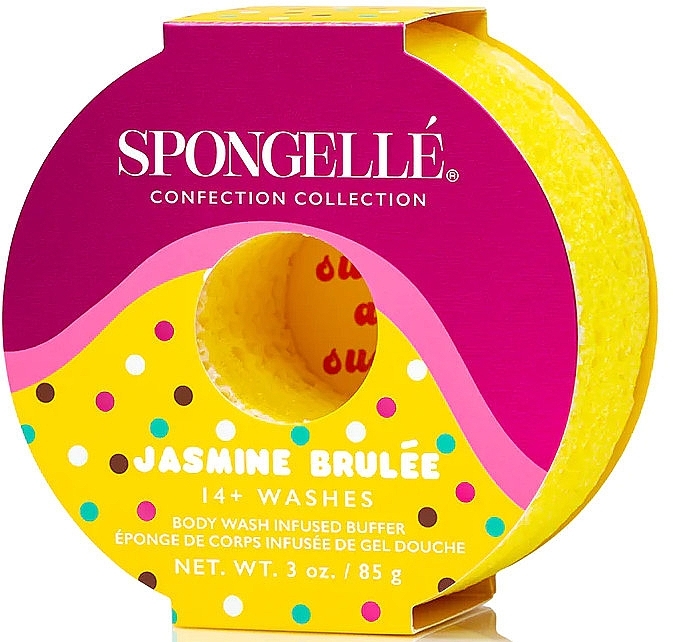 Пінна багаторазова губка для душу - Spongelle Confection Body Wash Infused Buffer Jasmine Brulee — фото N1