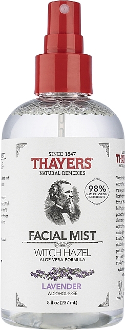 Тоник-спрей для лица с гамамелисом и формулой алоэ вера с лавандой - Thayers Alcohol-free Witch Hazel Facial Mist Toner With Aloe Vera Formula Lavender — фото N1