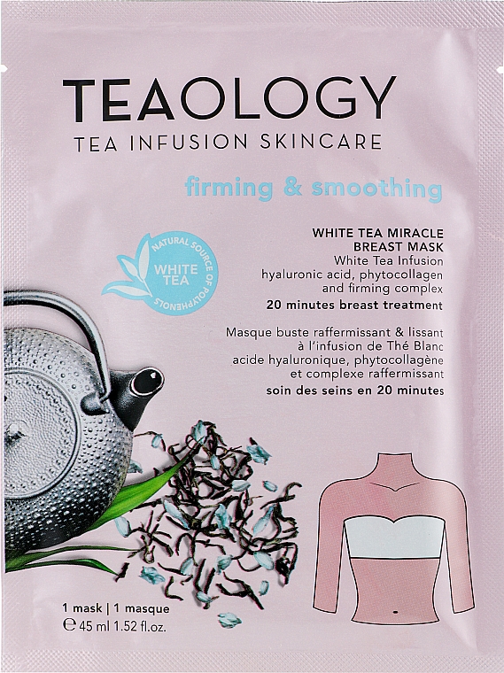 Маска для зоны декольте с экстрактом белого чая - Teaology White Tea Miracle Breast Mask Firming & Smoothing — фото N1
