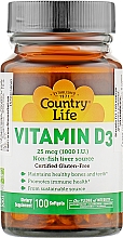 Харчова добавка "Вітамін D3 1000 IU" - Country Life Vitamin D3 1000 IU — фото N1