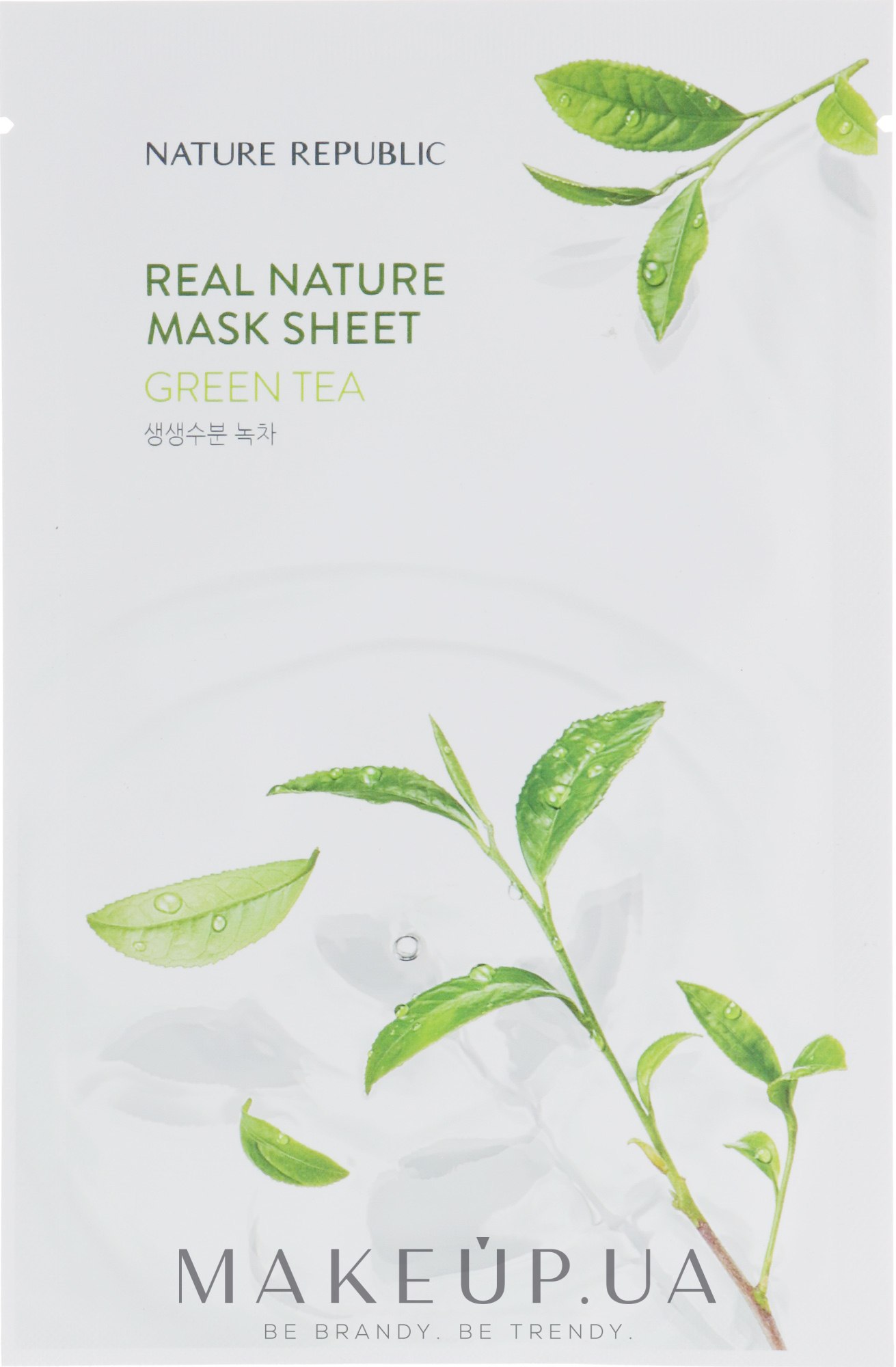 Тканевая маска для лица с экстрактом зелёного чая - Nature Republic Real Nature Mask Sheet Green Tea — фото 23g