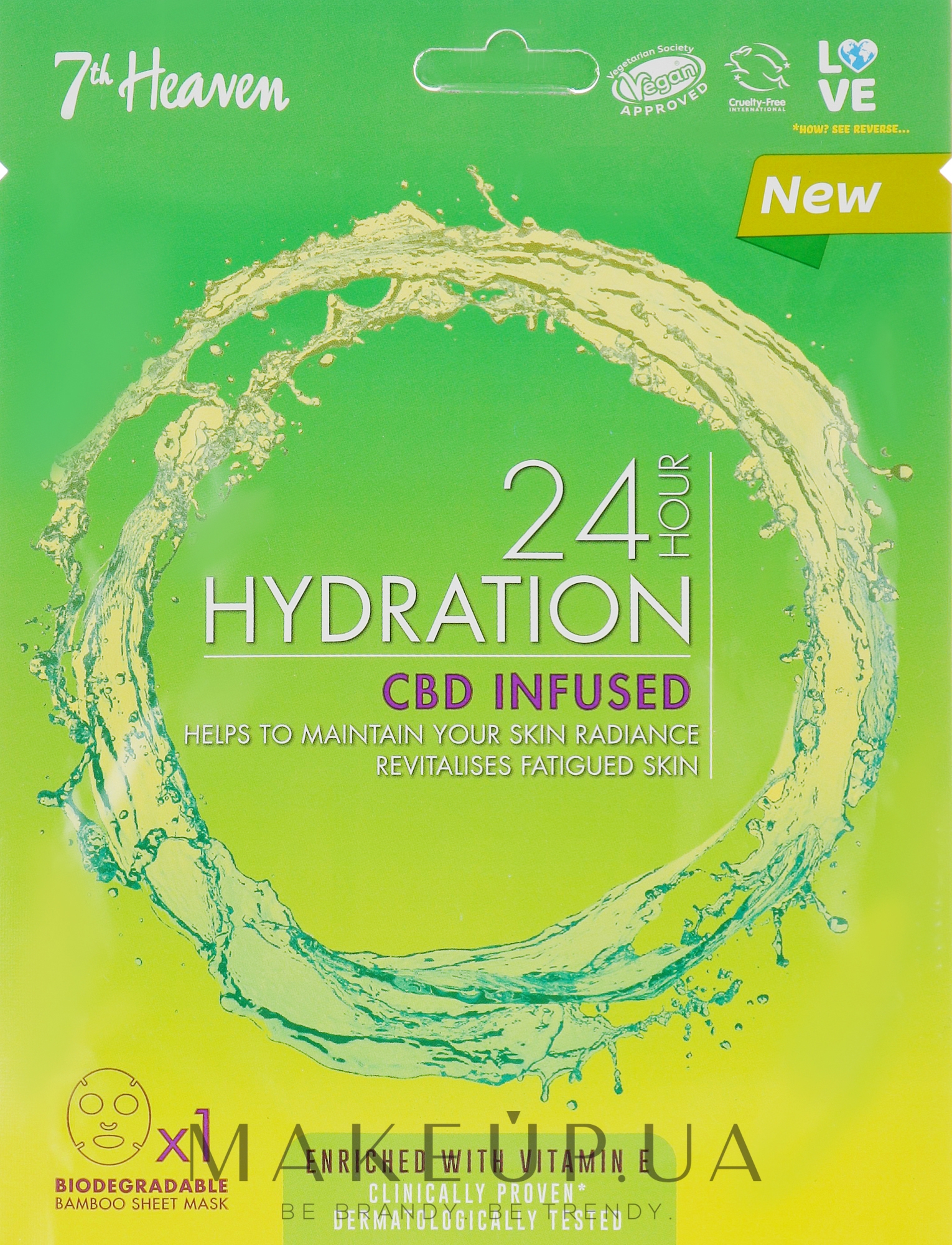 Зволожувальна маска - 7th Heaven 24H Hydration CBD Infusion Sheet Mask — фото 16g