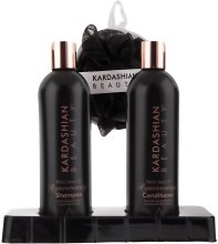 Духи, Парфюмерия, косметика Набор - CHI Kardashian Beauty Luxury Flair Rejuvenating Kit (shm/350ml + cond/350ml + loofah + bag)