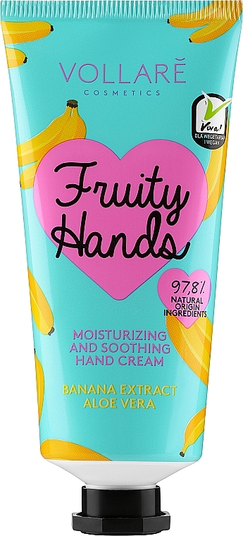 Крем для рук "Банан + алое" - Vollare Vegan Fruity Hands Hand Cream — фото N1