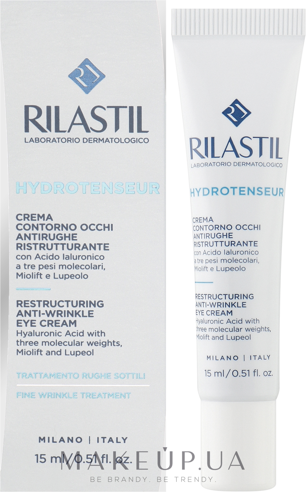 Відновлювальний крем для контуру очей проти зморщок - Rilastil Hydrotenseur Restructuring Anti-wrinkle Eye Cream — фото 15ml