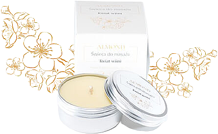 Свічка для масажу "Вишневий цвіт" - Almond Cosmetics Cherry Blossom Massage Candle — фото N1