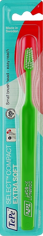 Зубна щітка, екстрам'яка, зелена - TePe Compact X-Soft Toothbrush — фото N1