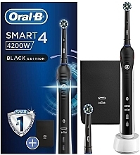 Електрична зубна щітка, чорна - Oral-B Braun Smart 4 4200 Cross Action Black — фото N1
