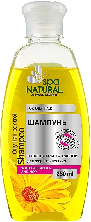Шампунь с календулой и хмелем для жирных волос - Natural Spa — фото N1