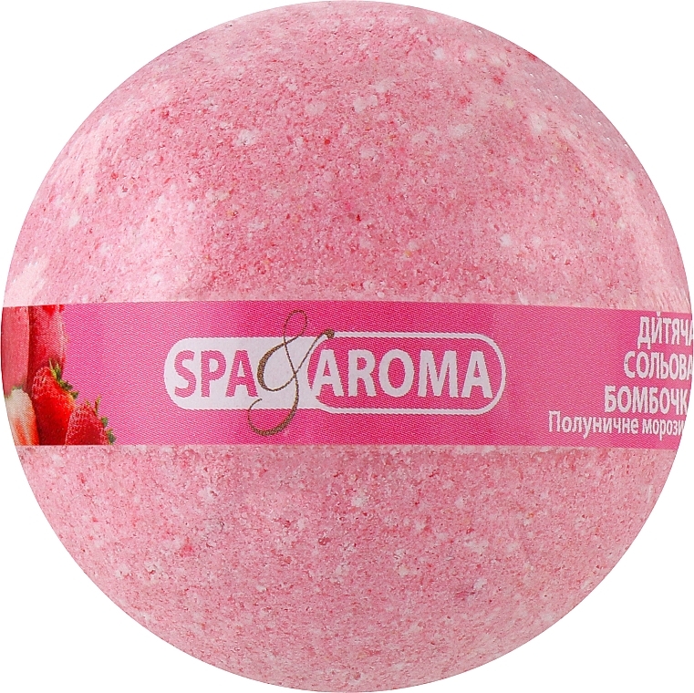Дитяча сольова бомбочка для ванн "Полуничне морозиво" - Bioton Cosmetics Spa & Aroma Bath Bomb — фото N1