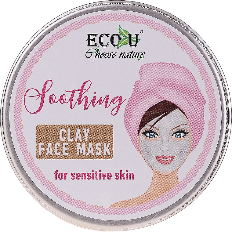 Маска для обличчя "Заспокійлива" - Eco U Soothing Clay Face Mask For Sensative Skin — фото N1