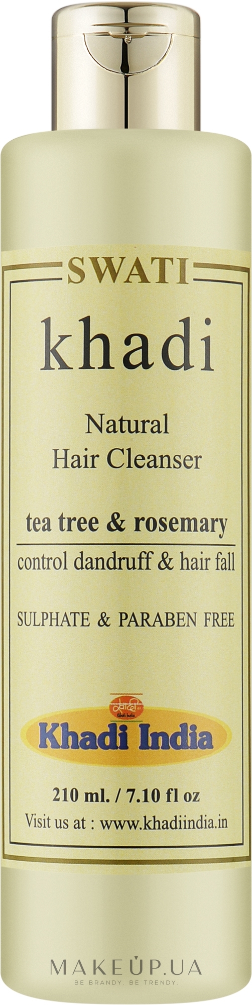 Натуральний шампунь-кондиціонер проти лупи "Чайне дерево та розмарин" - Khadi Swati Natural Hair Cleanser Tea Tree & Rosemary — фото 210ml