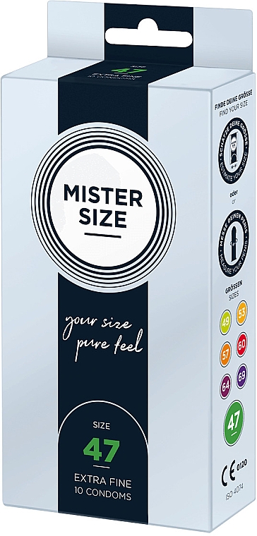 Презервативи латексні, розмір 47, 10 шт. - Mister Size Extra Fine Condoms — фото N2