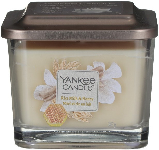 Ароматическая свеча в стакане - Yankee Candle Elevation Rice Milk & Honey Small 1-Wick Square Candle — фото N2