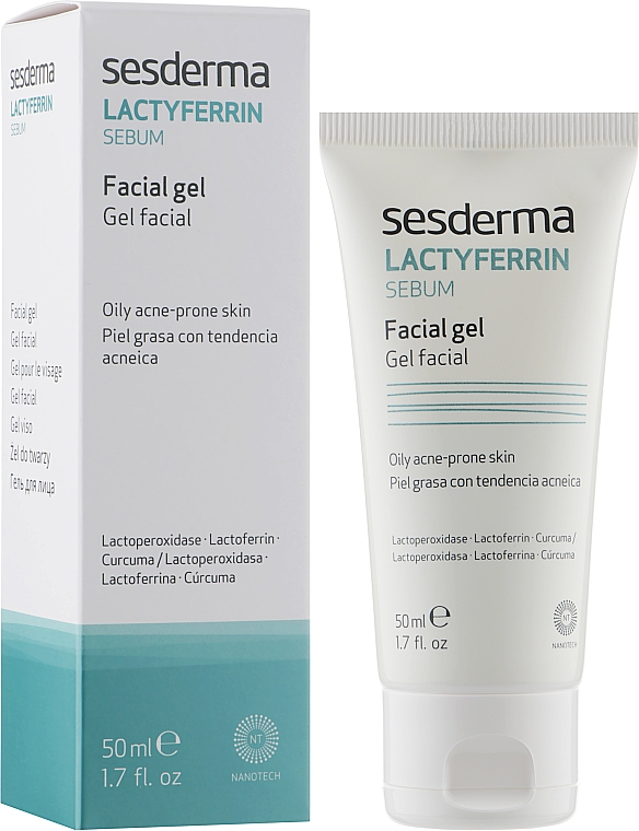 Гель для обличчя зволожувальний - SesDerma Laboratories Lactyferrin Sebum Facial Gel — фото N2