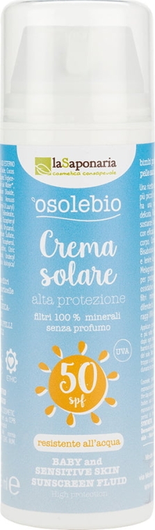 Крем солнцезащитный для детей SPF 50 - La Saponaria Sun Cream for Kids & Sensitive Skin SPF 50