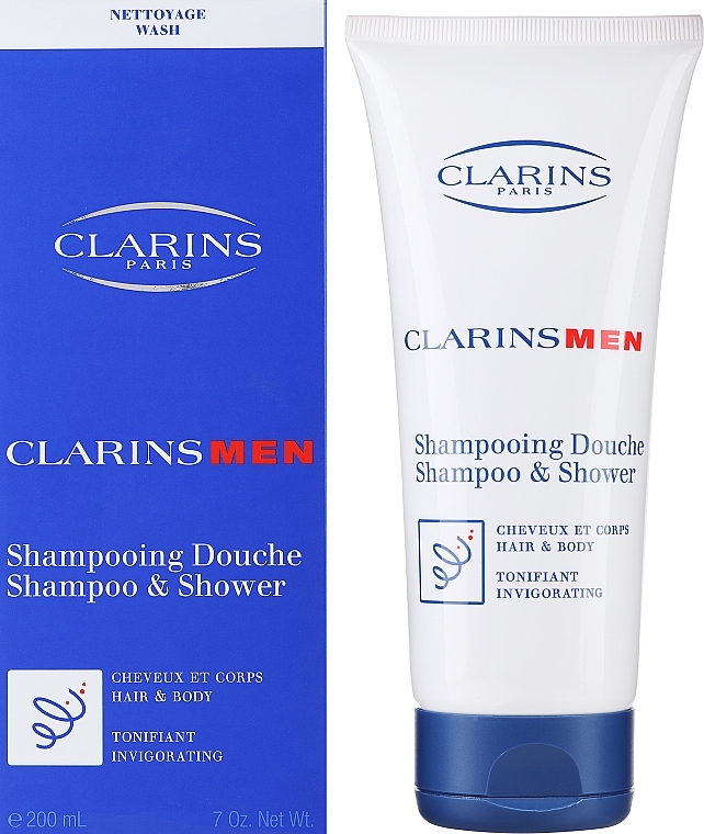 Мужской шампунь для тела и волос - Clarins Men Total H & В Shampoo — фото N2