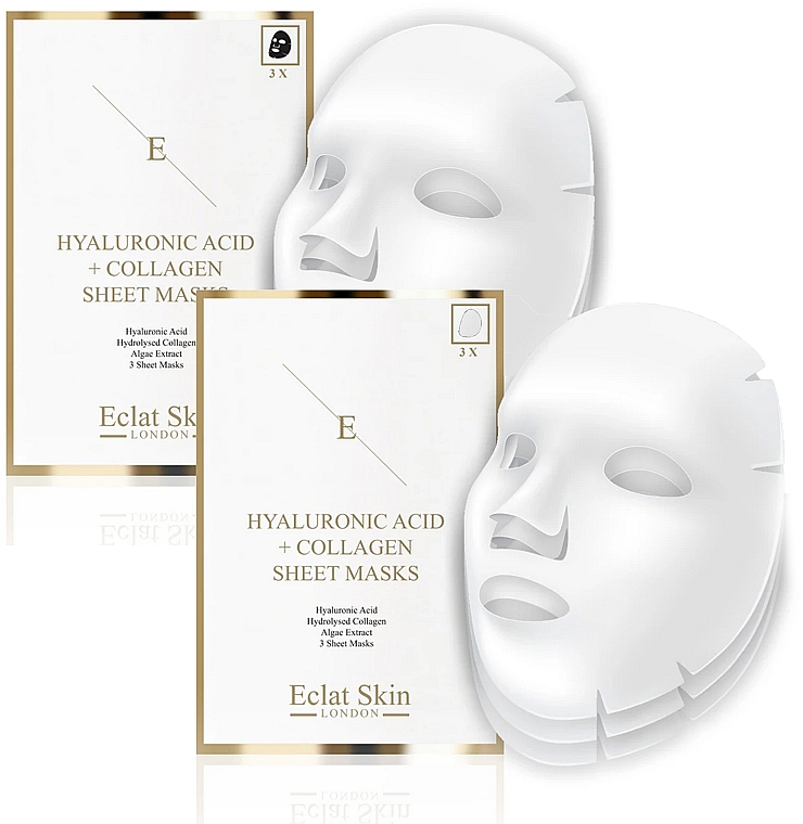 Набір - Eclat Skin London Hyaluronic Acid & Collagen (f/mask/3x3pcs) — фото N1