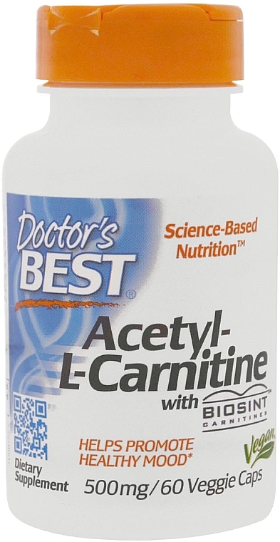 Аминокислота "Ацетил L-Карнитин", 500 мг - Doctor's Best Acetyl L-Carnitine — фото N1
