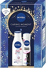 Духи, Парфюмерия, косметика Набор женский - NIVEA Caring Moment 2024 (b/lot/250ml + deo/150ml)