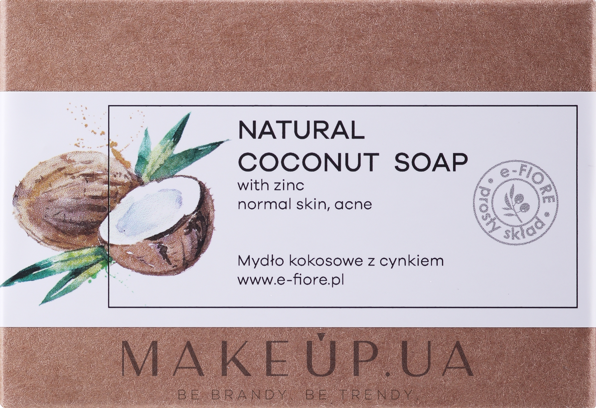 Натуральное цинкове мыло с кокосовым маслом - E-Fiore Natural Zinc Soap With Coconut Oil — фото 100g