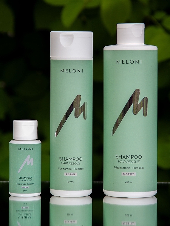 Зміцнювальний безсульфатний шампунь проти випадіння з ніацинамідом та пребіотиком - Meloni Hair Rescue Shampoo — фото N7