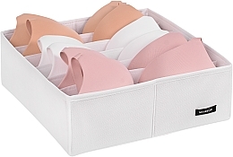 Органайзер для хранения с 6 ячейками, белый 30х30х10 см "Home" - MAKEUP Drawer Underwear Organizer White — фото N1